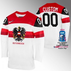 Maillot de Hockey Australie Personnaliser IIHF World Championship 2023 Blanc - Homme
